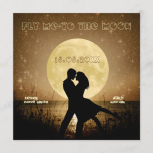 Fliegen Sie mich zur Mond-Hochzeits-Einladung Einladung