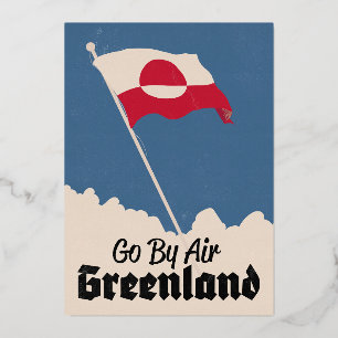 Fliegen Sie mit Air Greenland Folien Feiertagskarte