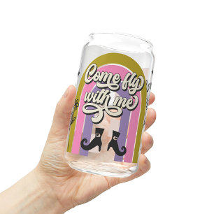 Fliegen Sie mit mir Halloween Glas, Fall Saison Ge Dosenglas