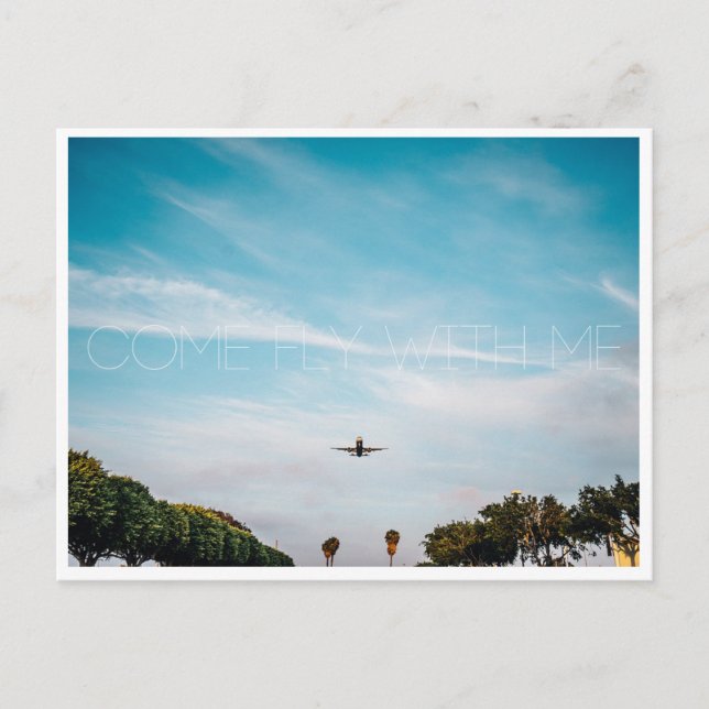 Fliegen Sie mit mir Postkarte (Vorderseite)