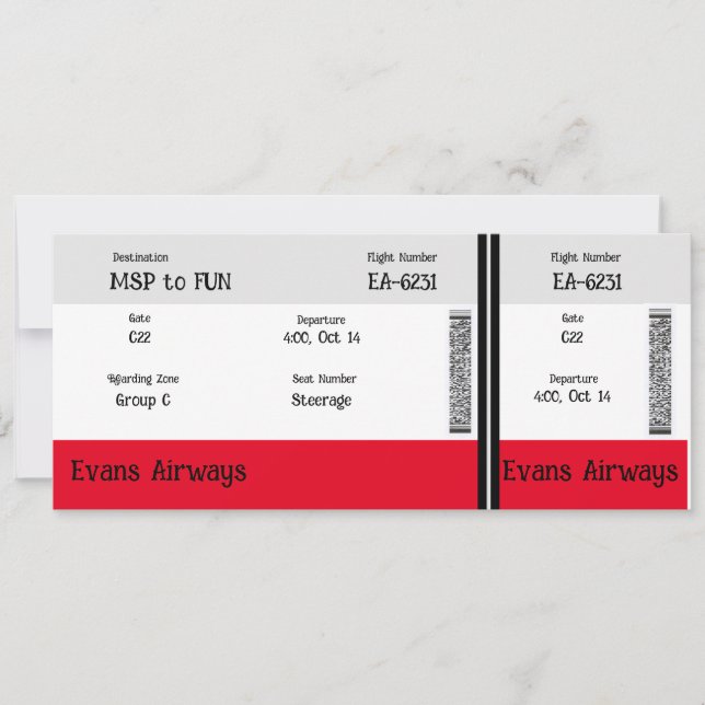 Fliegen Sie mit uns Einladung (Vorderseite)