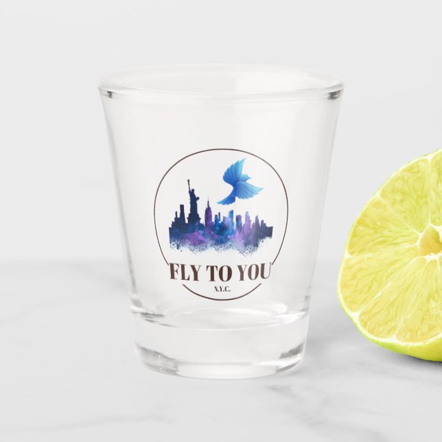 FLIEGEN SIE UNTER UNS. C. SCHNAPSGLAS (Vorderseite)