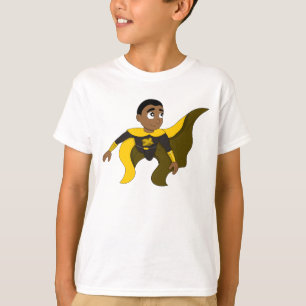 Fliegen Superhero-Jungen-Cartoon T-Shirt