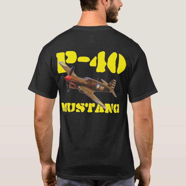 FLIEGEN-TIGER DES MUSTANG-P-40 T-Shirt (Rückseite)