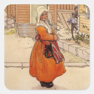 Fliegen um den Zucker Quadratischer Aufkleber