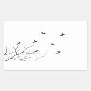 Fliegen-Vogel-Silhouette-Aufkleber Rechteckiger Aufkleber