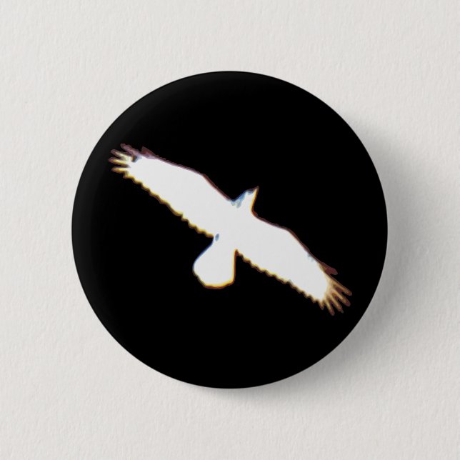 Fliegen-Vogel-Silhouette Button (Vorderseite)