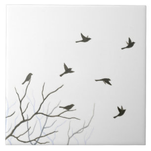 Fliegen-Vogel-Silhouette-Kunst-Fliese Fliese