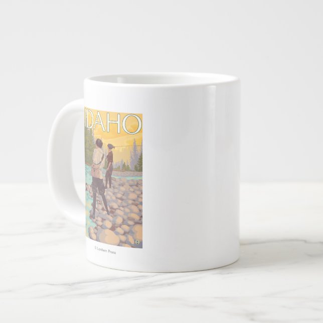 Fliegen von FrauenIdahoVintage Reiseplaner Jumbo-Tasse (Vorderseite Links)