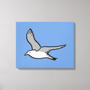 Fliegen von Seagull. Ein Vogel im Flug Leinwanddruck
