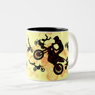 Fliegen wagen - Motocross Stunts Zweifarbige Tasse