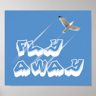 Fliegen weg poster