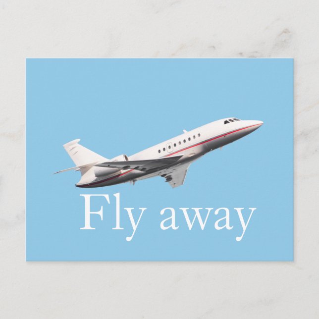 Fliegen weg postkarte (Vorderseite)