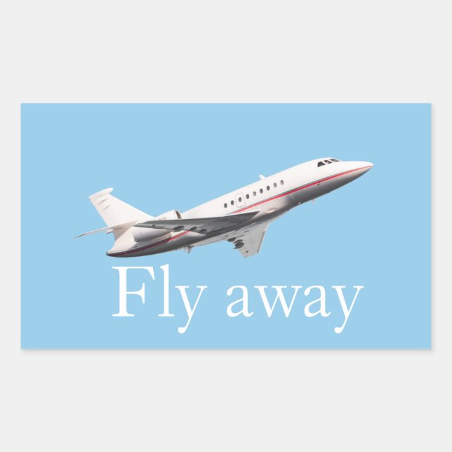 Fliegen weg rechteckiger aufkleber (Vorderseite)