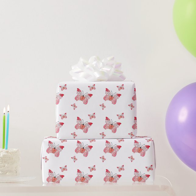 Fliegen weg, um glücklich zu sein Butterfly Wrappi Geschenkpapier (Partygeschenke)