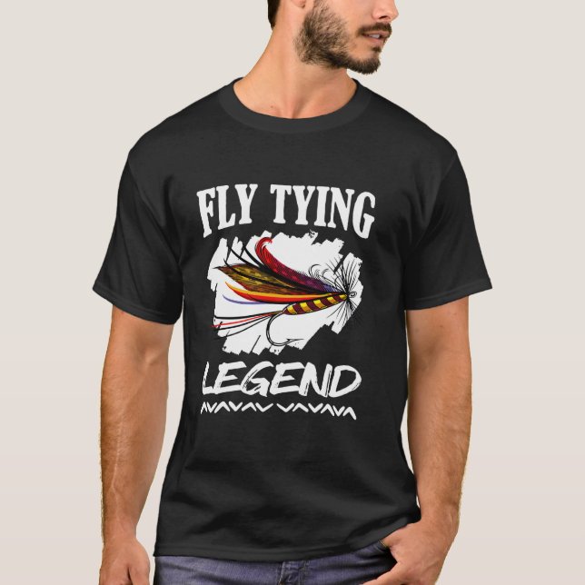 Fliegenbindungslegende Fischbindender Angler Angle T-Shirt (Vorderseite)