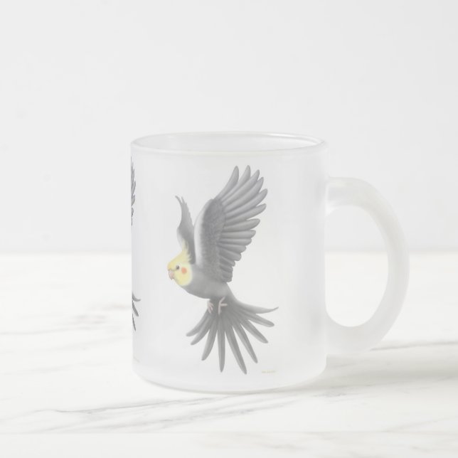 Fliegencockatiel-Tasse Mattglastasse (Rechts)