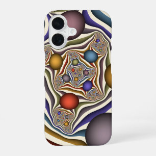 Fliegend, bunt, modern, abstrakte Fraktalkunst iPhone 16 Hülle