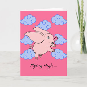 Fliegend hoch im Jahr des Schweins Neujahr Karte