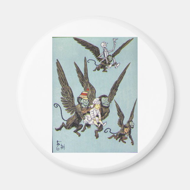 Fliegende Affen Farbe Magnet (Vorne)