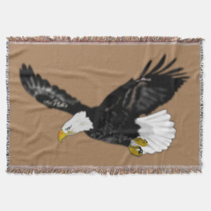Fliegende amerikanische Adler-Braun-Wurfdecke Decke