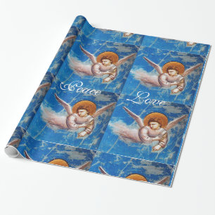 FLIEGENDE ANGEL IN BLAUEN CHRISTMAS JOACE PEACE LI GESCHENKPAPIER