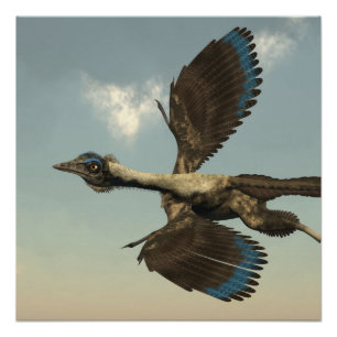 Fliegende Archaeopteryxvogeldinosaurier - 3D Poster