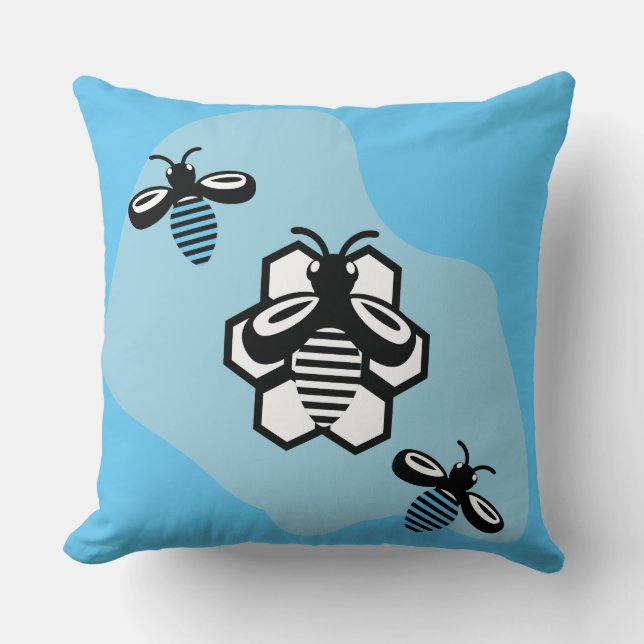 fliegende Bienen Kissen (Vorderseite)