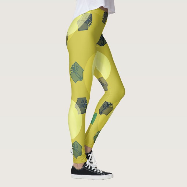 Fliegende Bücher in Grün Leggings (Rechts)
