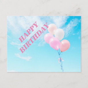 Fliegende Bunte Luftballons Postkarte