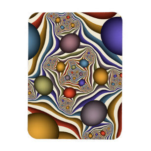 Fliegende bunte moderne abstrakte Fraktalkunst Magnet