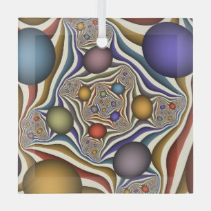 Fliegende bunte moderne abstrakte Fraktalkunst Ornament Aus Glas