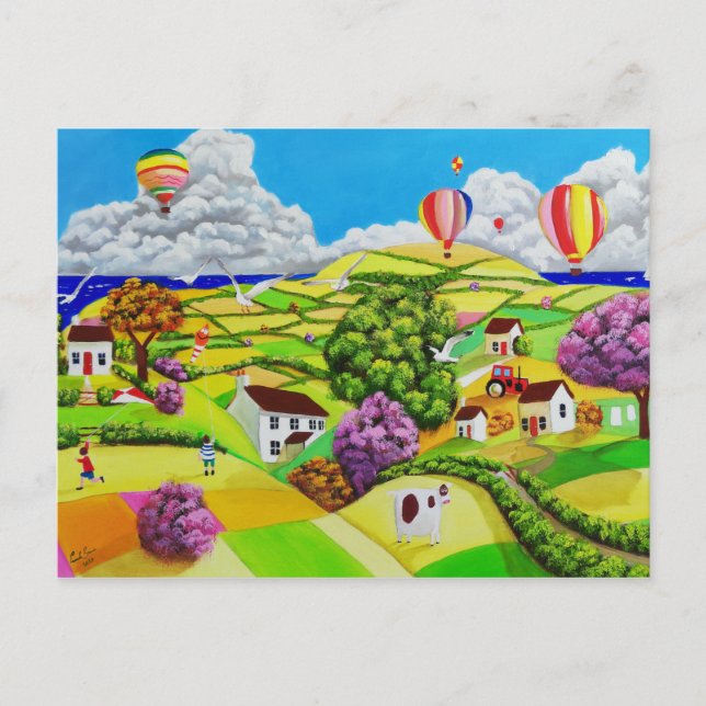 Fliegende Drachen Postkarte (Vorderseite)