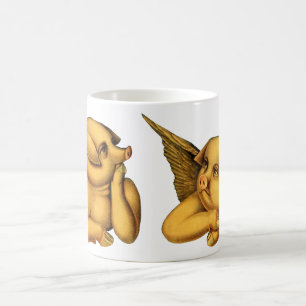 Fliegende Engel Schweine mit Flügeln Fantasy Anima Kaffeetasse