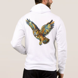 Fliegende Eule Abstrakte Farbige Pinselstrich-Kuns Hoodie