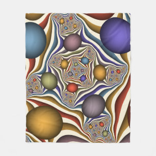 Fliegende, farbenfrohe, moderne, abstrakte Fraktal Fleecedecke