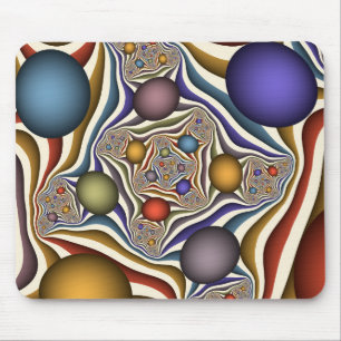 Fliegende, farbenfrohe, moderne, abstrakte Fraktal Mousepad