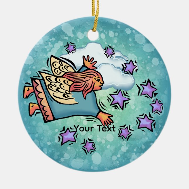 Fliegende Fee  Keramik Ornament (Vorne)