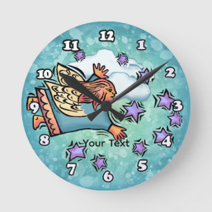 Fliegende Feenuhr Runde Wanduhr