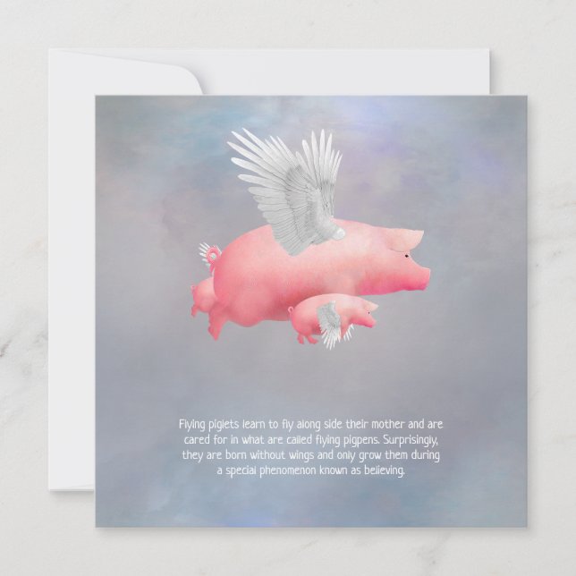 Fliegende Ferkel Karte (Vorderseite)
