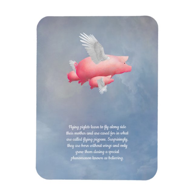 Fliegende Ferkel Magnet (Vertikal)