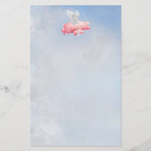 Fliegende Ferkel mit ihrer Mutterleihe Briefpapier (Vorderseite)