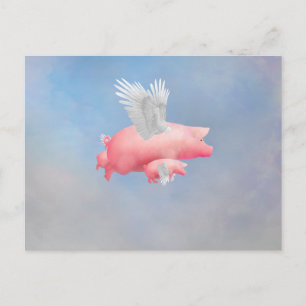 Fliegende Ferkel Postkarte