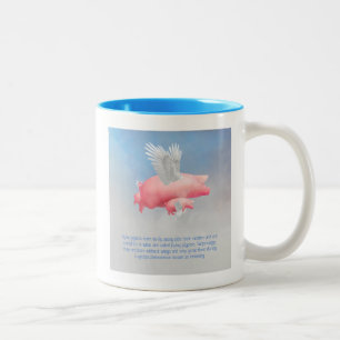 Fliegende Ferkel Zweifarbige Tasse