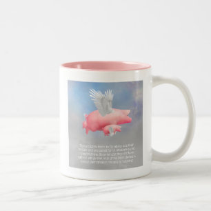 Fliegende Ferkel Zweifarbige Tasse