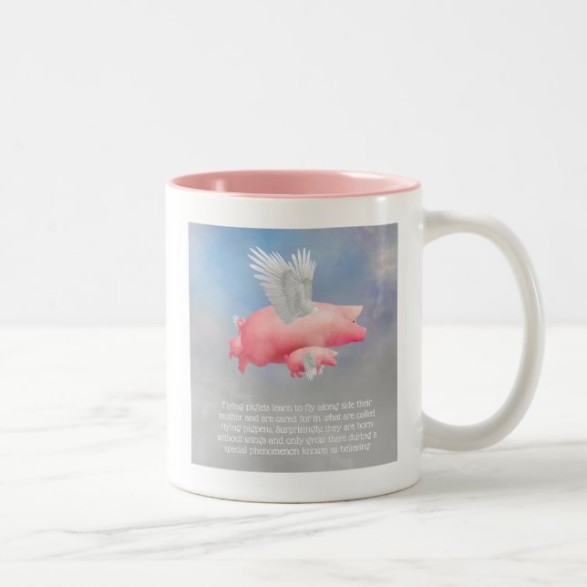 Fliegende Ferkel Zweifarbige Tasse (Rechts)