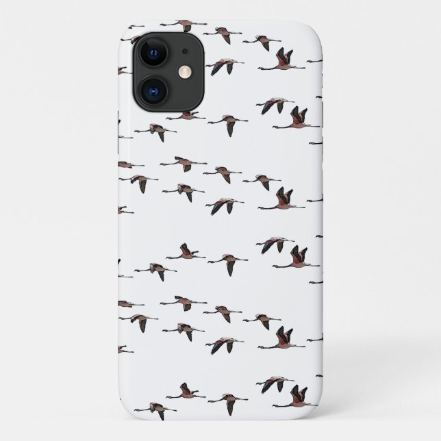 Fliegende Flamingos iPhone 11 Hülle (Farbe wählen) (Rückseite)