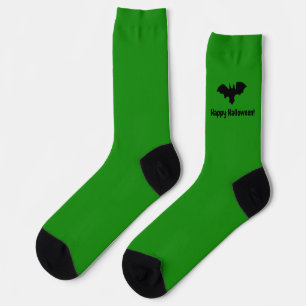 Fliegende Fledermaus auf Grün - Frohes Halloween - Socken