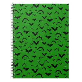 Fliegende Fledermäuse auf Grün Notizblock
