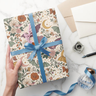 Fliegende Fledermäuse Mond Blumen Gothic Geschenkp Geschenkpapier